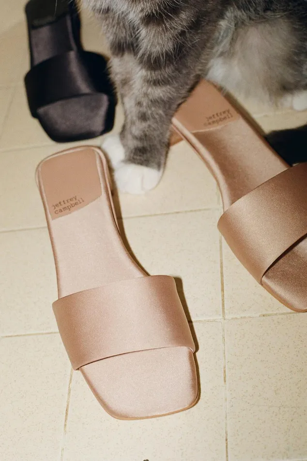 Jeffrey Campbell LOWKEY Beige Satin Women Heel