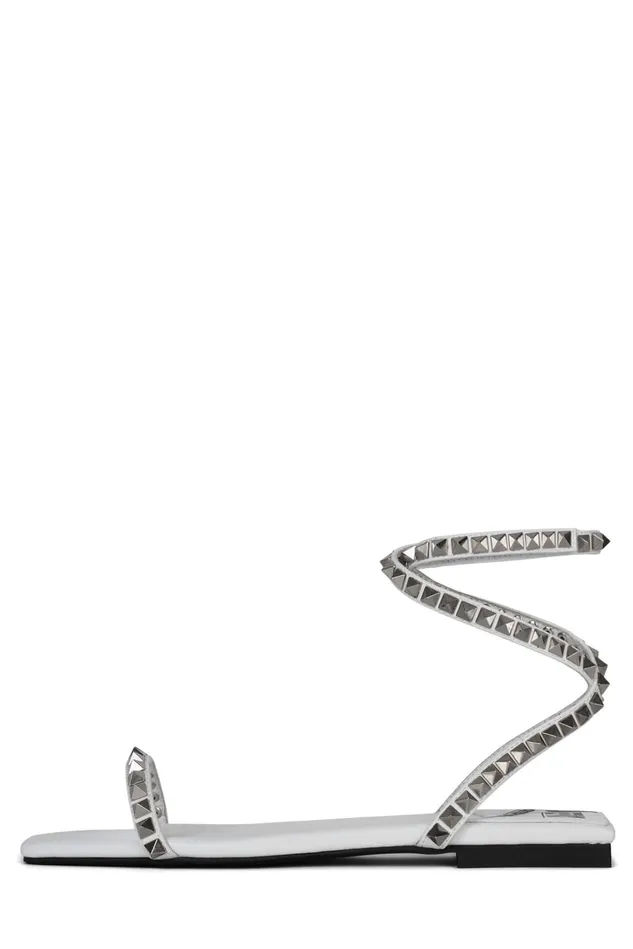 Jeffrey Campbell LUXOR White Silver Women Flat