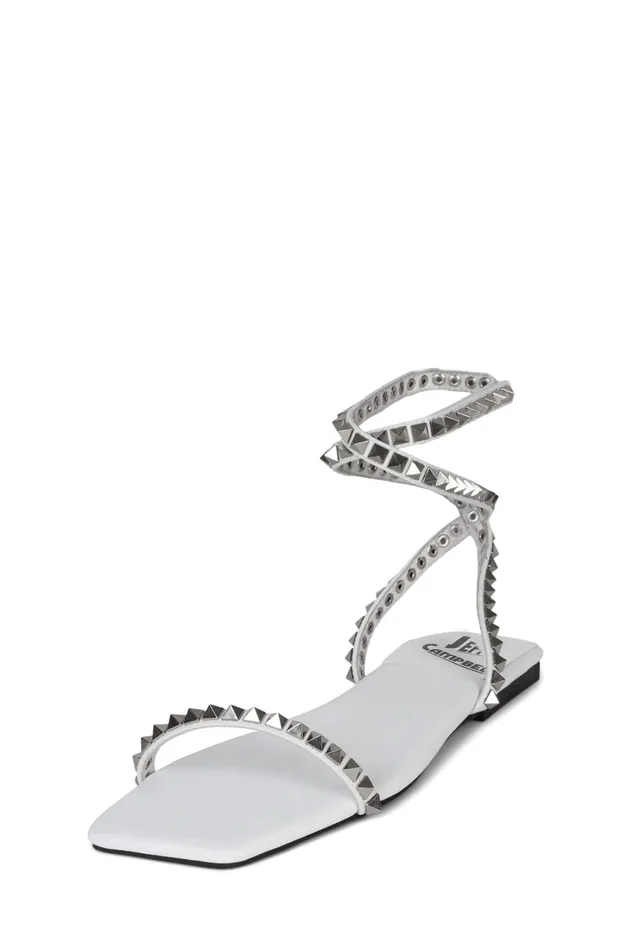 Jeffrey Campbell LUXOR White Silver Women Flat