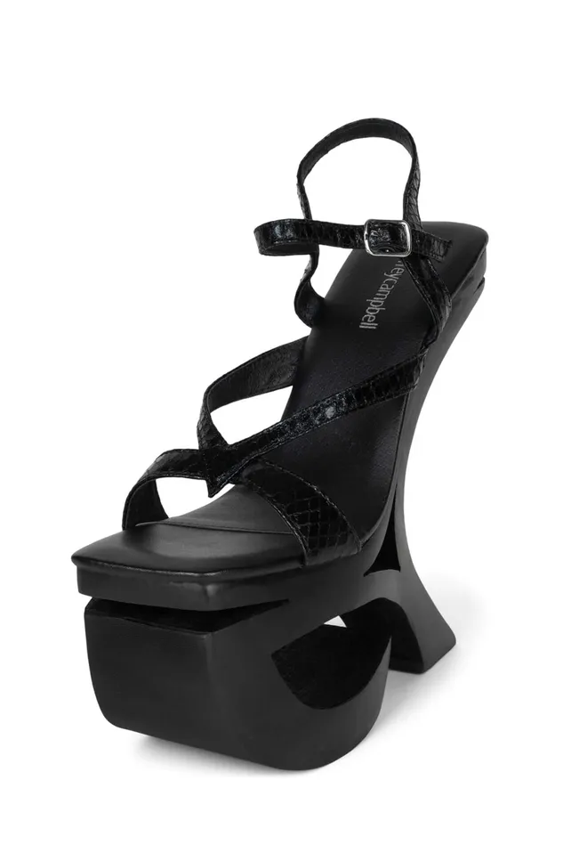 Jeffrey Campbell MISCHIEF Black Snake Women Sandal