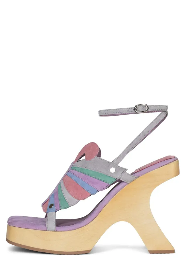 Jeffrey Campbell MORPHO Pink Lilac Suede Multi Women Sandal