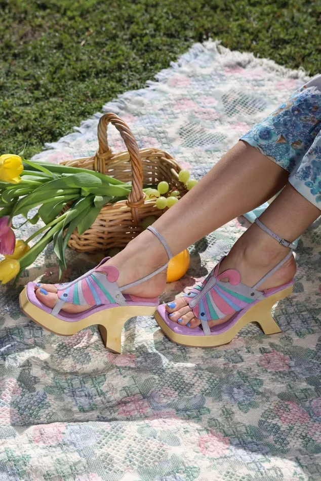 Jeffrey Campbell MORPHO Pink Lilac Suede Multi Women Sandal