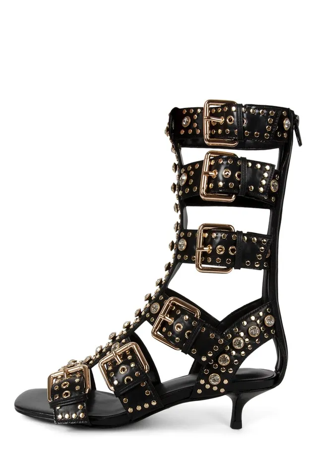 Jeffrey Campbell PLASMATIC Black Gold Women Heel