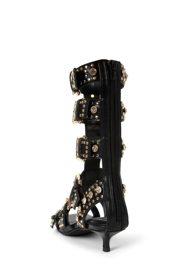 Jeffrey Campbell PLASMATIC Black Gold Women Heel