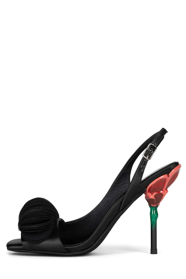 Jeffrey Campbell ROSING Black Satin Women Pump