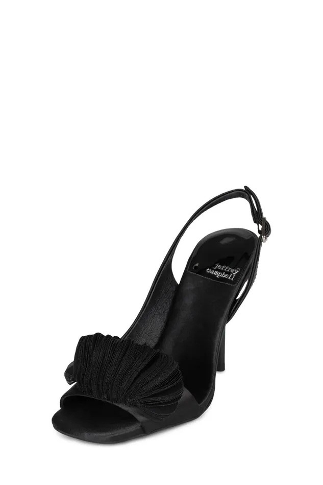 Jeffrey Campbell ROSING Black Satin Women Pump