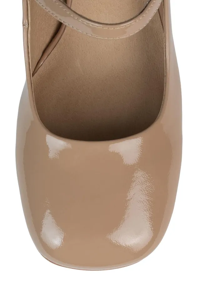 Jeffrey Campbell ROUNDIN Beige Patent Women Pump