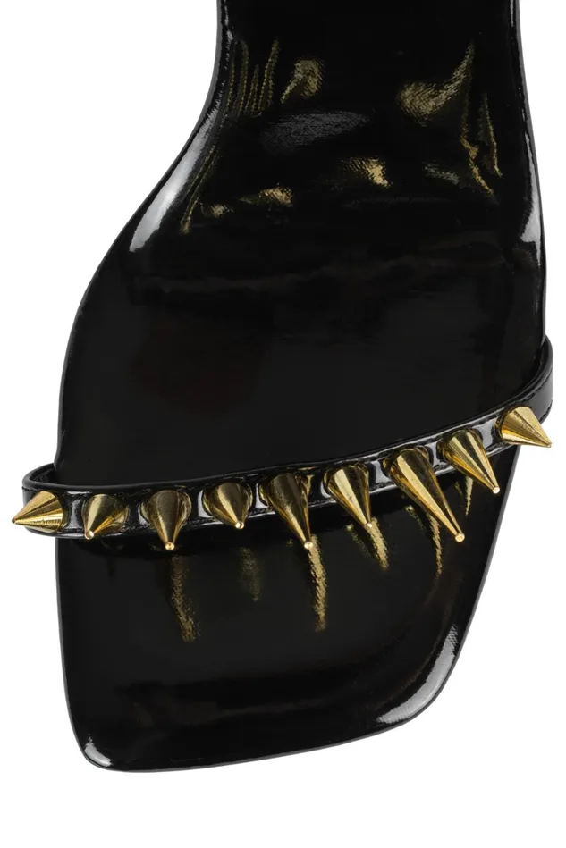 Jeffrey Campbell SHARPENUP Red Patent Gold Women Heel