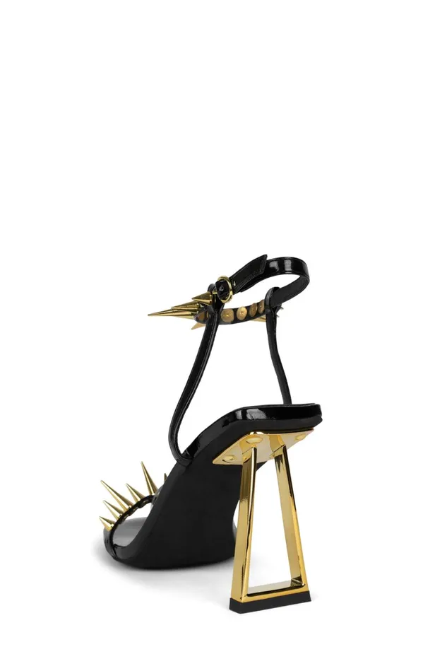 Jeffrey Campbell SHARPENUP Red Patent Gold Women Heel