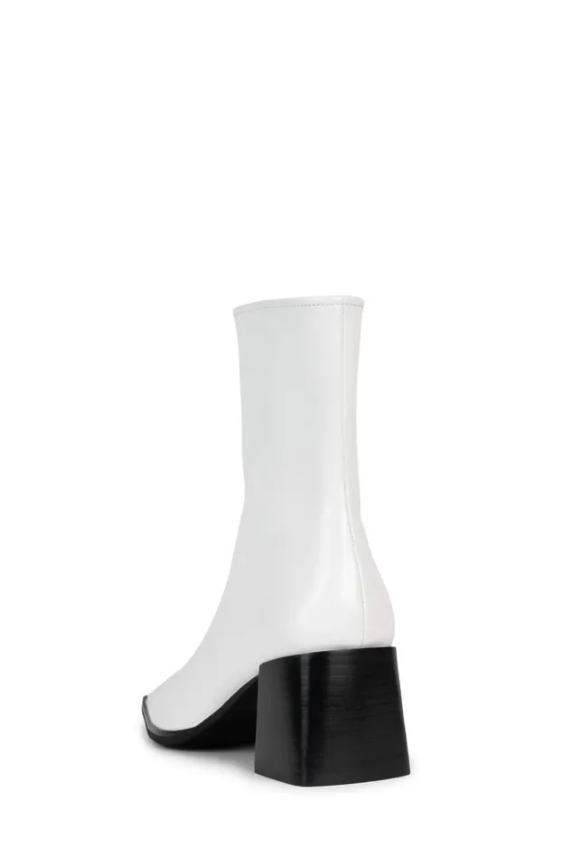 Jeffrey Campbell SLIQUE Ivory Patent Women Ankle To Mid