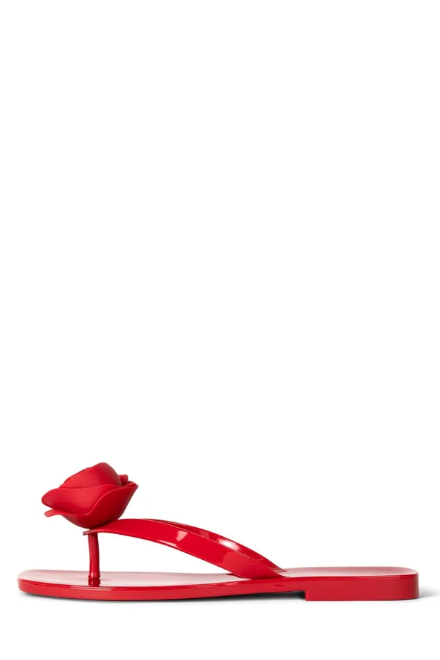 Jeffrey Campbell SOSWEET Red Shiny Women Sandals Under 100