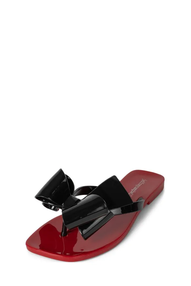 Jeffrey Campbell SUGARY Red Shiny Black Shiny Women Sandals Under 100