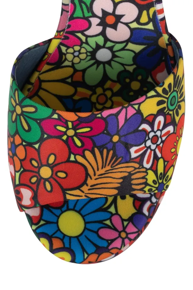 Jeffrey Campbell SUMMERS3 Red Pink Multi Floral Women Sandal