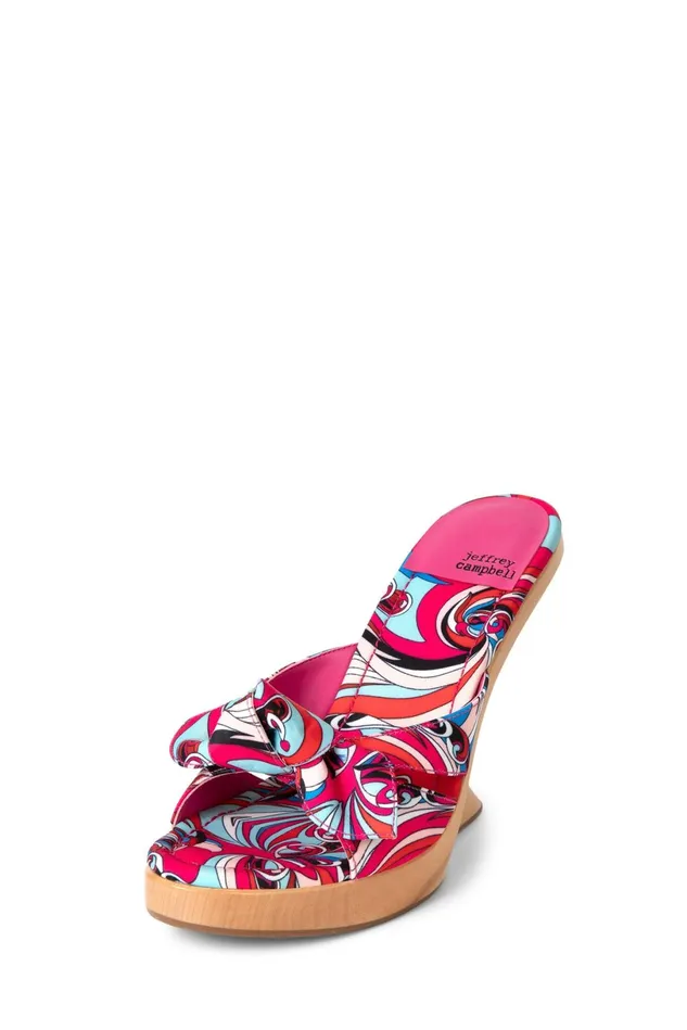 Jeffrey Campbell TEASING Fuchsia Blue Multi Women Heel