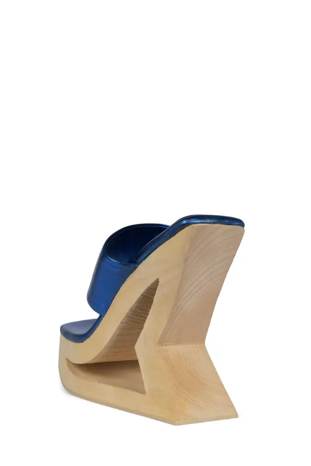 Jeffrey Campbell TRAPEZE Blue Metallic Women Sandal