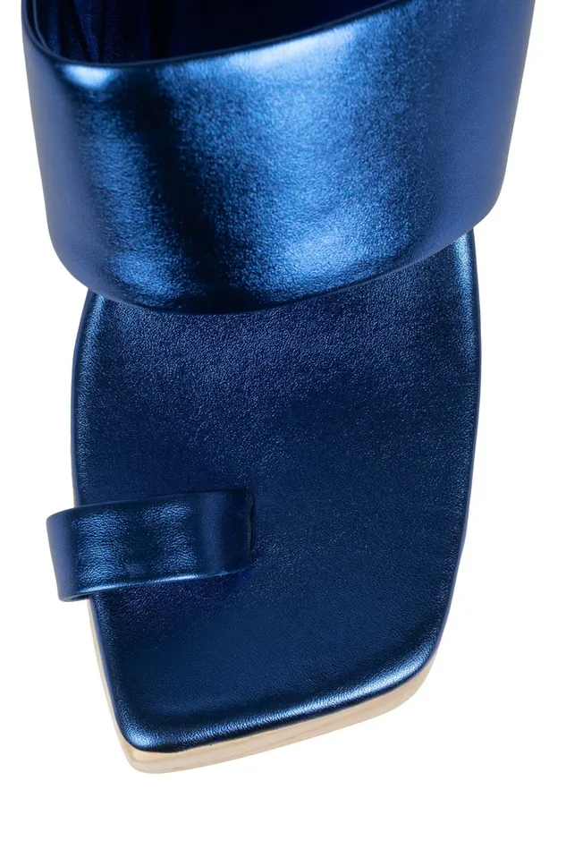 Jeffrey Campbell TRAPEZE Blue Metallic Women Sandal