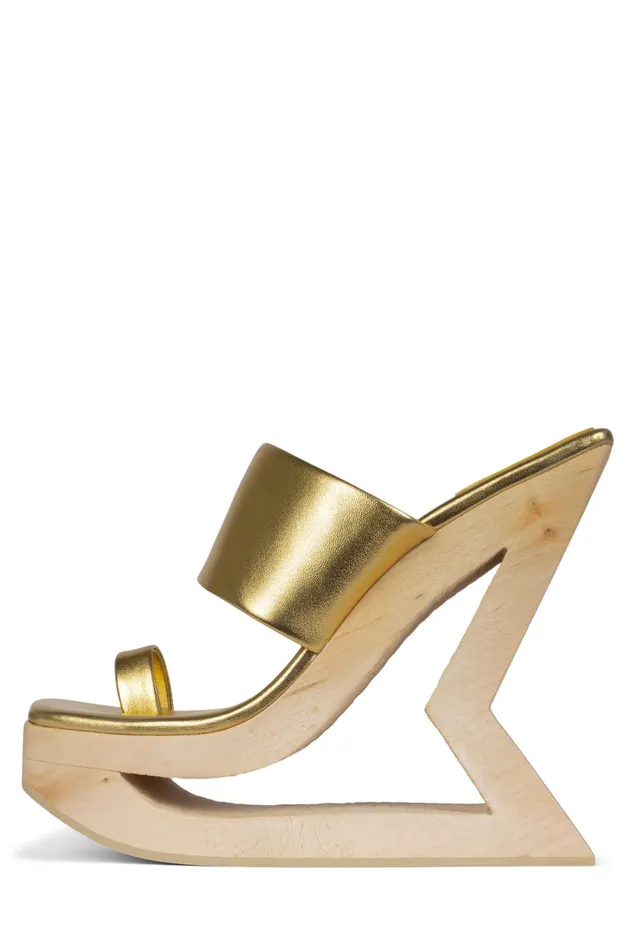 Jeffrey Campbell TRAPEZE Blue Metallic Women Sandal