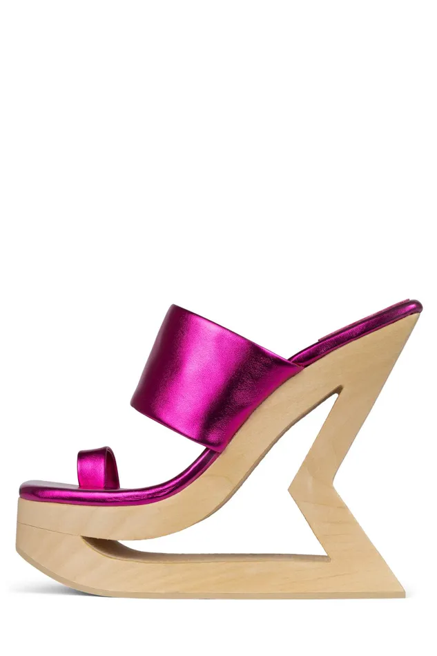 Jeffrey Campbell TRAPEZE Blue Metallic Women Sandal