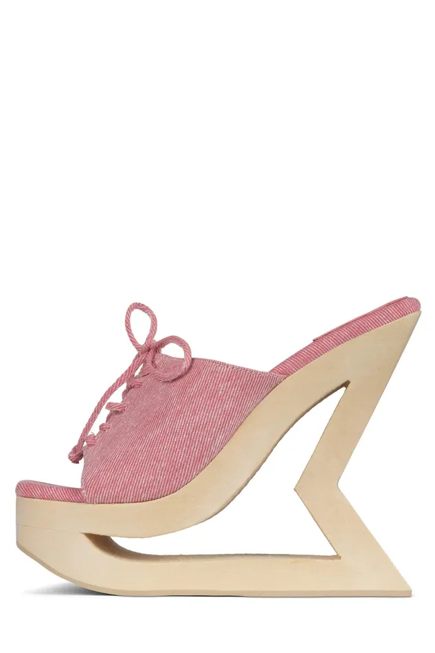 Jeffrey Campbell TRAPEZOID Pink Denim Women Sandal