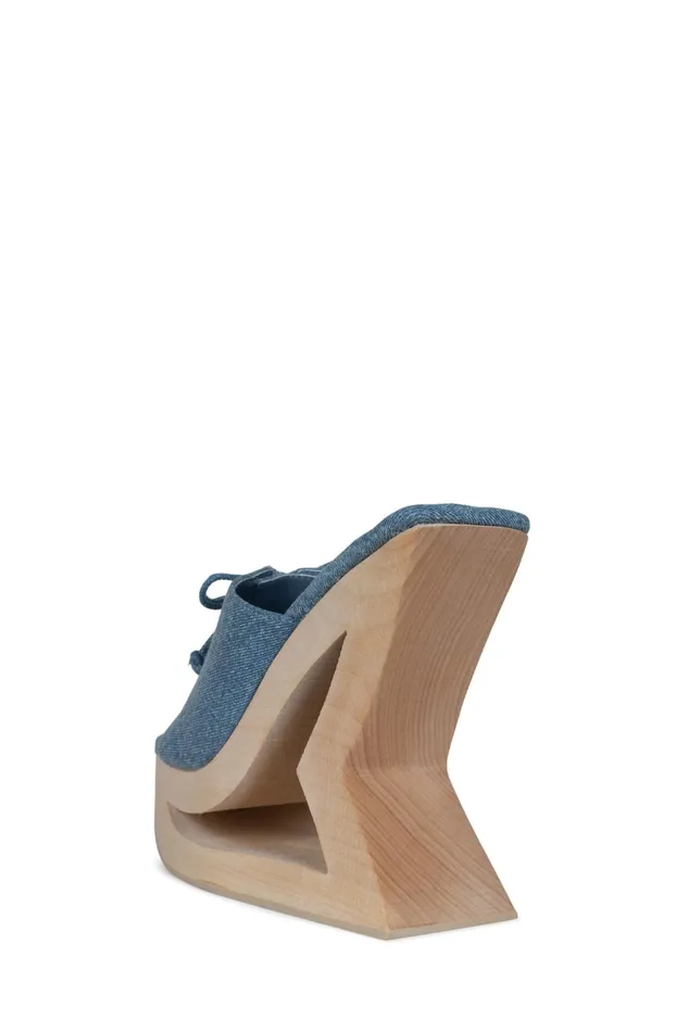 Jeffrey Campbell TRAPEZOID Pink Denim Women Sandal
