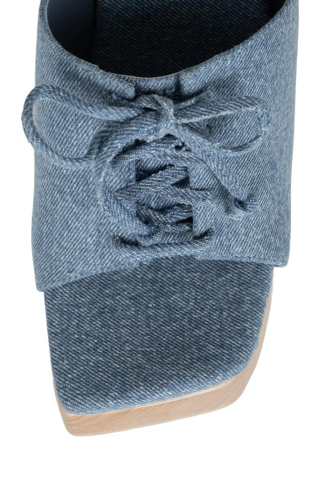 Jeffrey Campbell TRAPEZOID Pink Denim Women Sandal