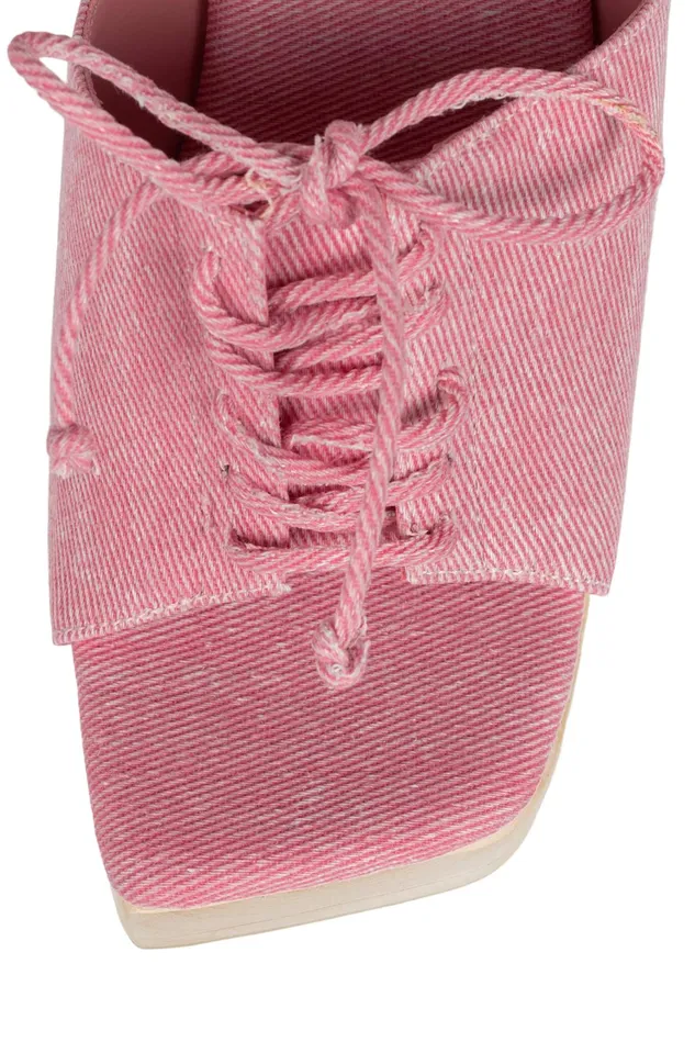 Jeffrey Campbell TRAPEZOID Pink Denim Women Sandal