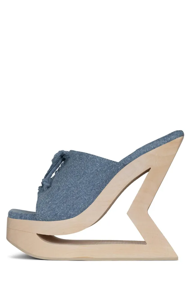 Jeffrey Campbell TRAPEZOID Pink Denim Women Sandal