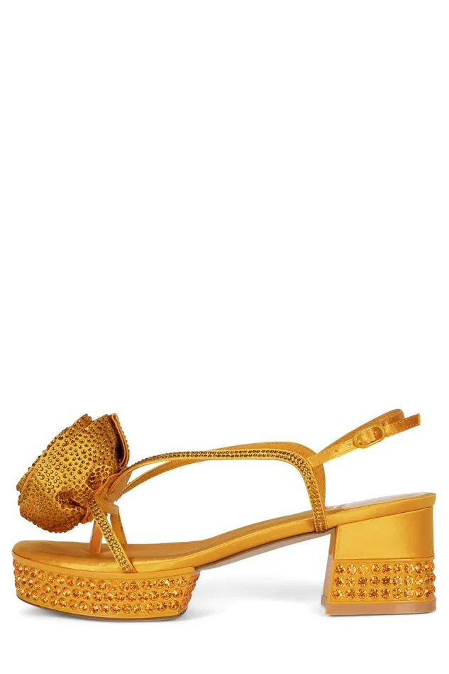 Jeffrey Campbell TRENDSETTR Yellow Satin Yellow Women Sandal