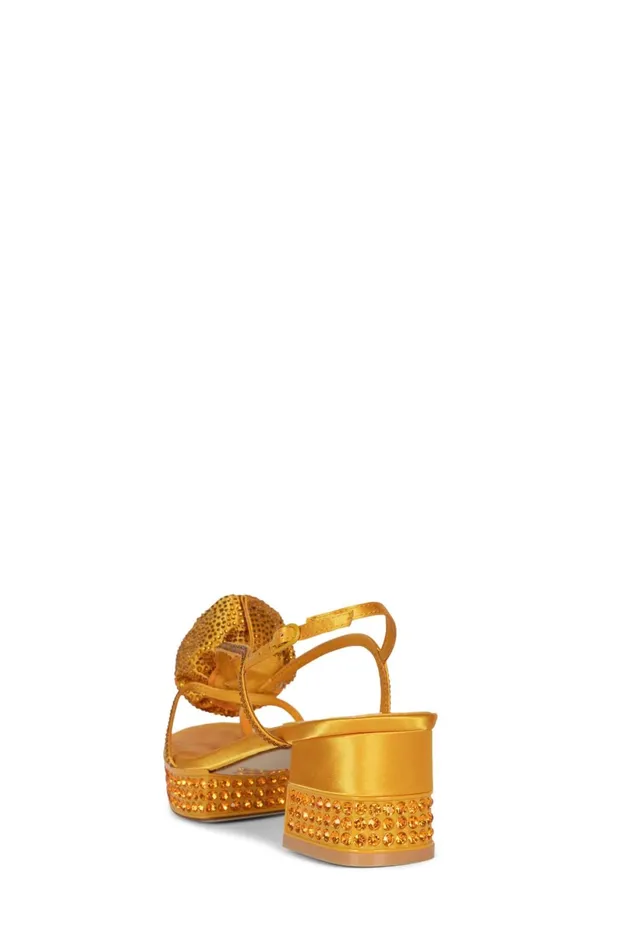Jeffrey Campbell TRENDSETTR Yellow Satin Yellow Women Sandal