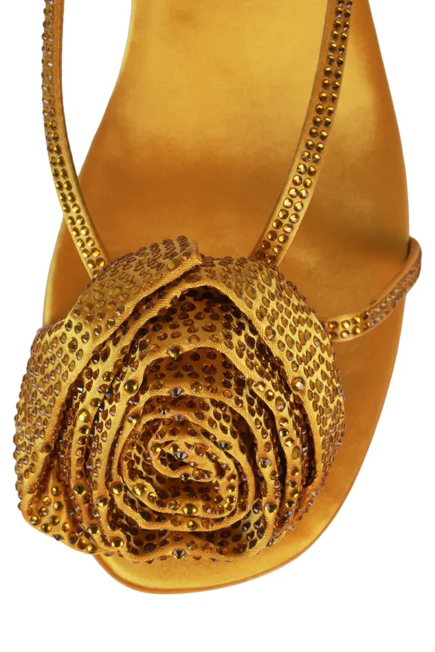 Jeffrey Campbell TRENDSETTR Yellow Satin Yellow Women Sandal