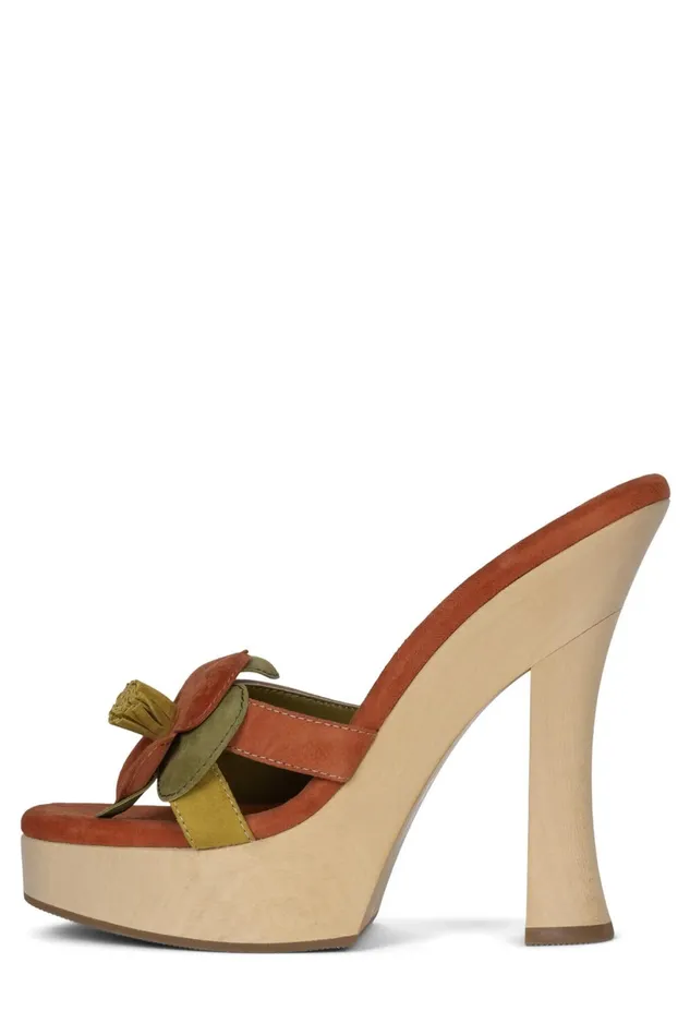 Jeffrey Campbell UGROWGRL Brown Khaki Suede Combo Women Sandal