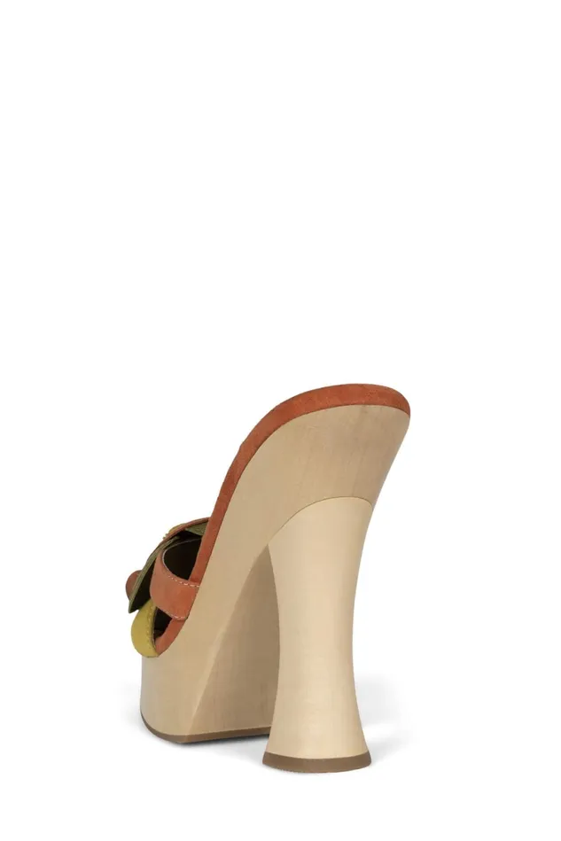 Jeffrey Campbell UGROWGRL Brown Khaki Suede Combo Women Sandal