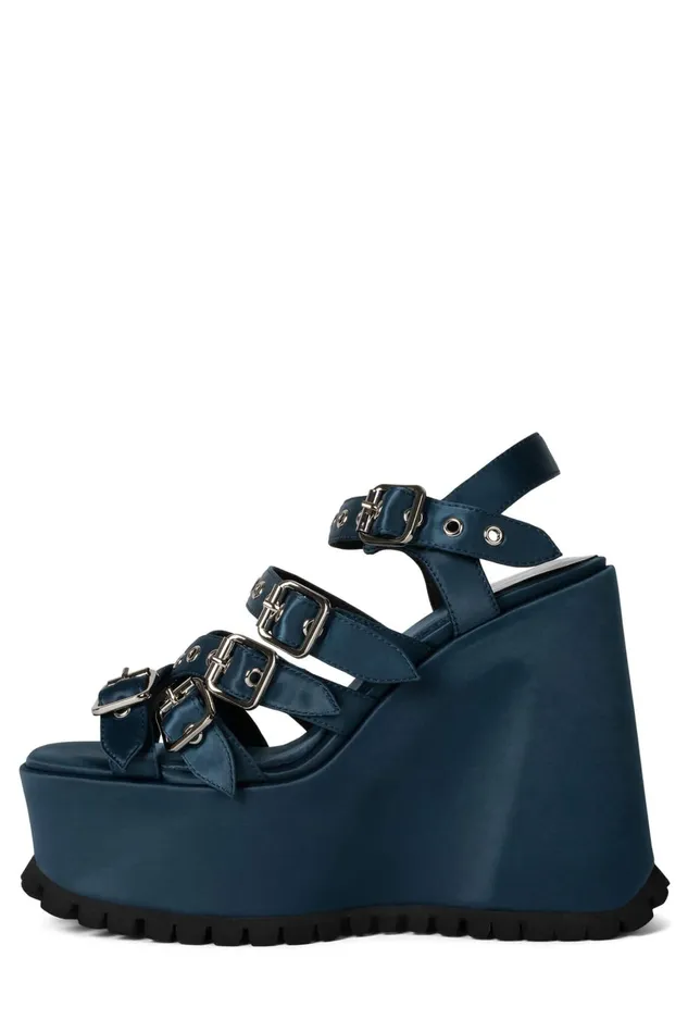 Jeffrey Campbell VOIDOID Blue Satin Women Sandal