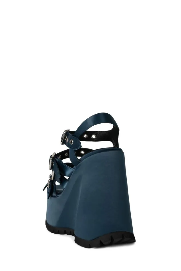 Jeffrey Campbell VOIDOID Blue Satin Women Sandal
