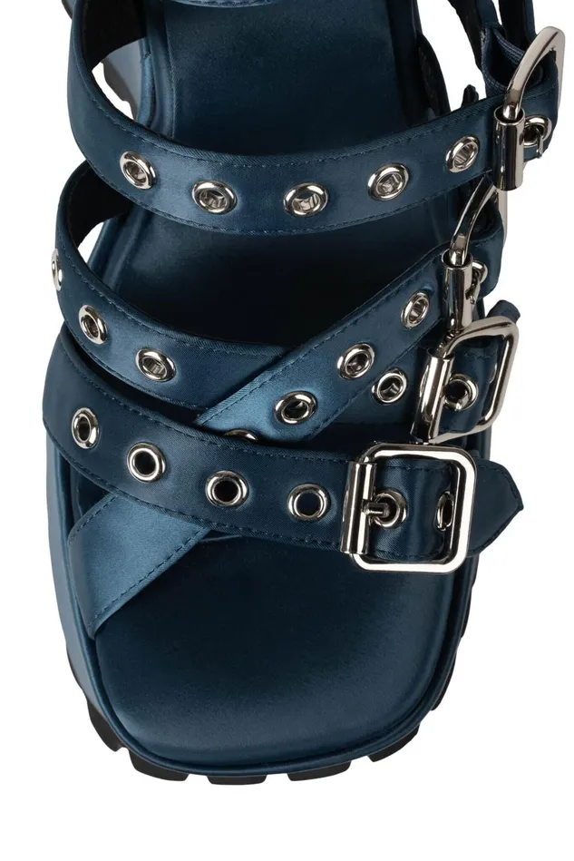 Jeffrey Campbell VOIDOID Blue Satin Women Sandal
