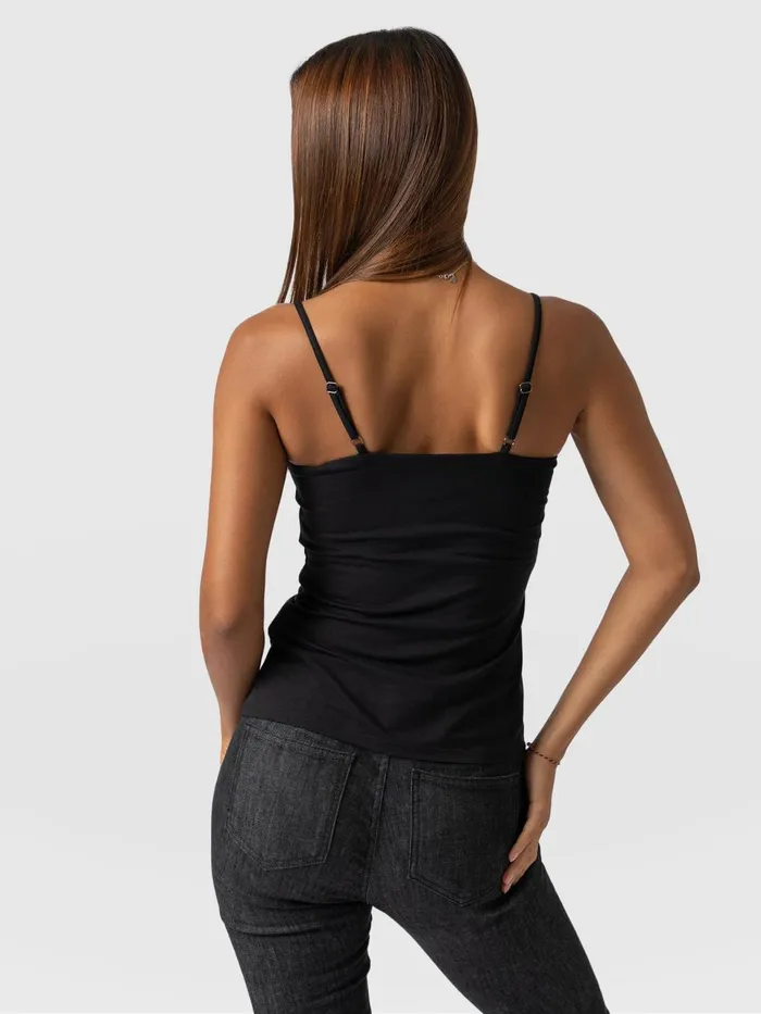 Jersey Lace Cami 8211 Black Black Women Saint And Sofia TShirts and Tanks