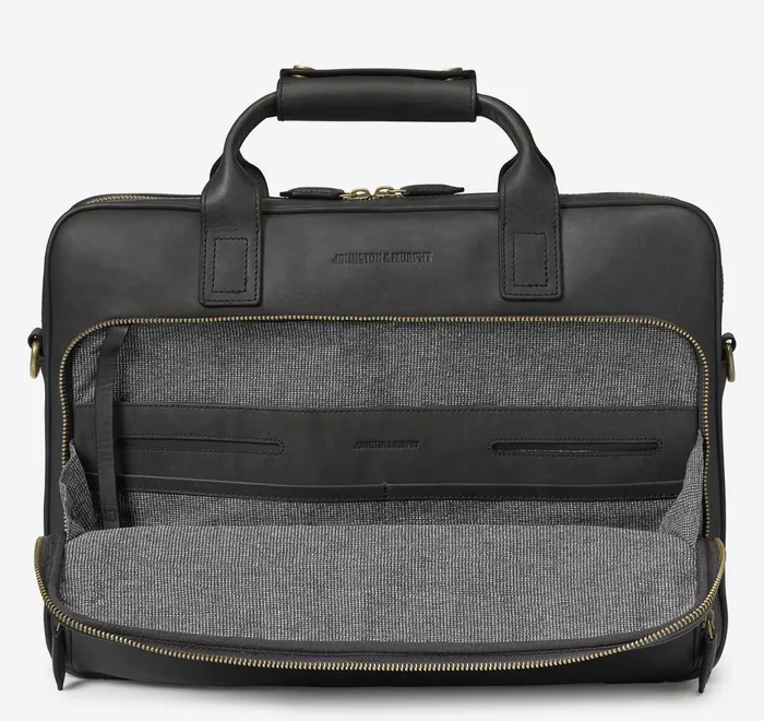 JohnstonandMurphy Backpacks and Briefcases Rhodes Briefcase Black Full Grain 8211 Men JohnstonandMurphy Backpacks and Briefcases Rhodes Briefcase Black Full Grain 8211 Men