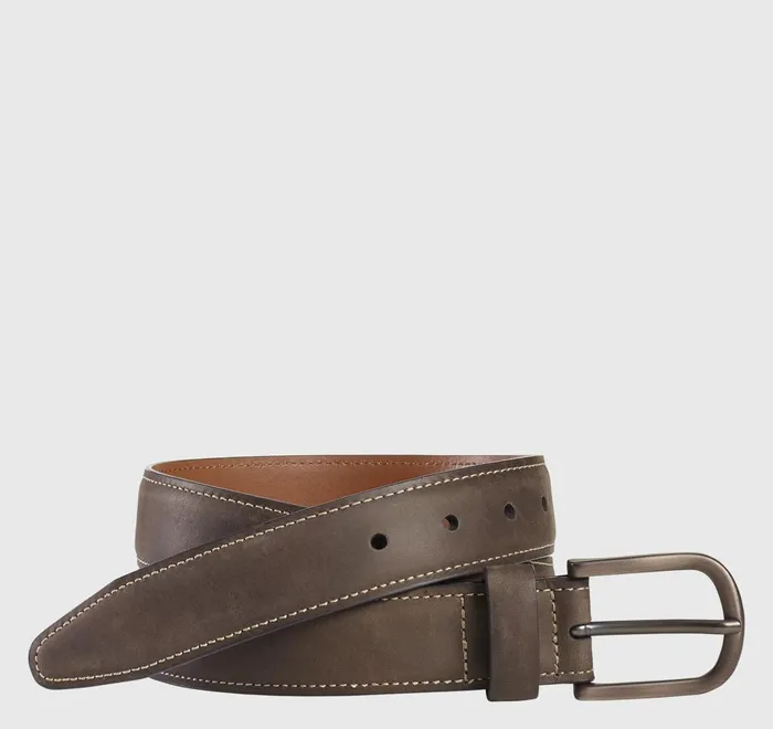 JohnstonandMurphy Belts Oiled Contrast Stitched Belt Brown 8211 Men