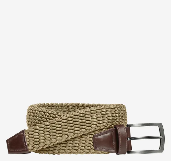 JohnstonandMurphy Belts Stretch Knit Belt Tan 8211 Men