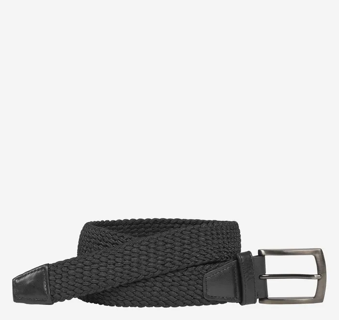 JohnstonandMurphy Belts Woven StretchKnit Belt Black 8211 Men