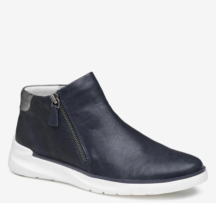 JohnstonandMurphy Boots and Booties Emery Zip Bootie Navy Washed Italian Sheepskin 8211 Women JohnstonandMurphy Boots and Booties Emery Zip Bootie Navy Washed Italian Sheepskin 8211 Women