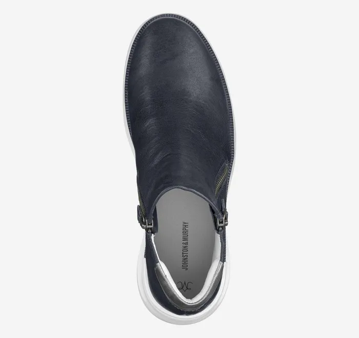 JohnstonandMurphy Boots and Booties Emery Zip Bootie Navy Washed Italian Sheepskin 8211 Women JohnstonandMurphy Boots and Booties Emery Zip Bootie Navy Washed Italian Sheepskin 8211 Women