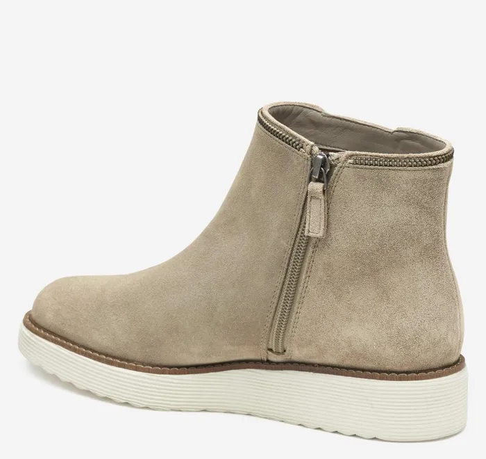 JohnstonandMurphy Boots and Booties Mitzi Zipper Bootie Taupe Suede 8211 Women JohnstonandMurphy Boots and Booties Mitzi Zipper Bootie Taupe Suede 8211 Women