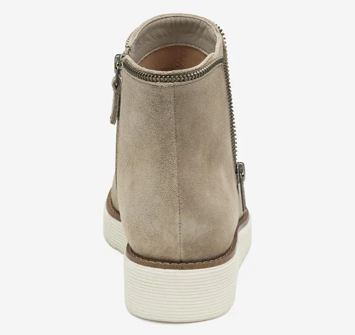 JohnstonandMurphy Boots and Booties Mitzi Zipper Bootie Taupe Suede 8211 Women JohnstonandMurphy Boots and Booties Mitzi Zipper Bootie Taupe Suede 8211 Women