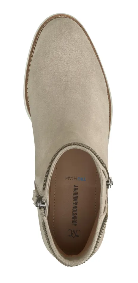 JohnstonandMurphy Boots and Booties Mitzi Zipper Bootie Taupe Suede 8211 Women JohnstonandMurphy Boots and Booties Mitzi Zipper Bootie Taupe Suede 8211 Women
