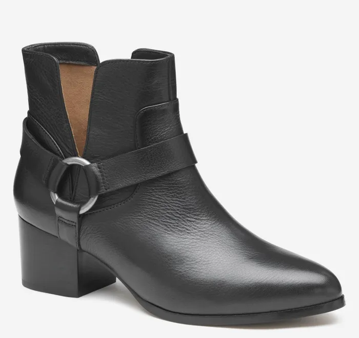 JohnstonandMurphy Boots and Booties Trista Harness Bootie Black Calfskin 8211 Women JohnstonandMurphy Boots and Booties Trista Harness Bootie Black Calfskin 8211 Women