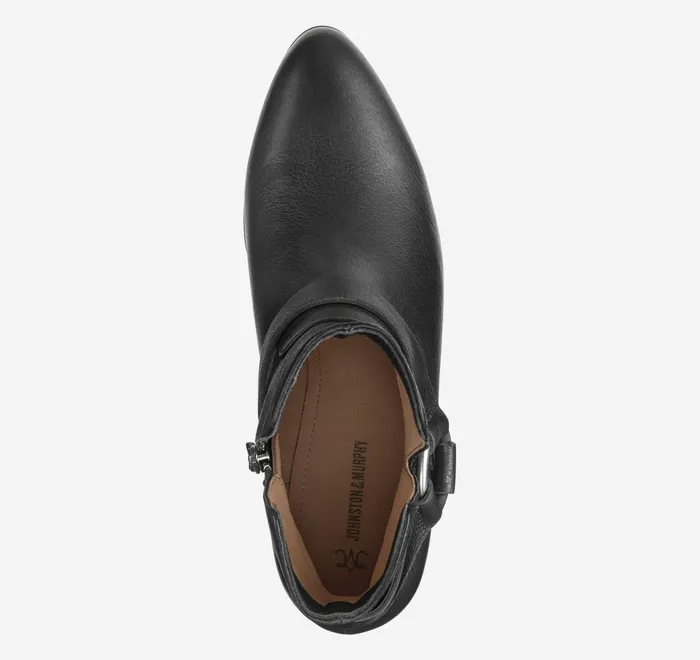 JohnstonandMurphy Boots and Booties Trista Harness Bootie Black Calfskin 8211 Women JohnstonandMurphy Boots and Booties Trista Harness Bootie Black Calfskin 8211 Women
