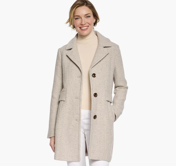 JohnstonandMurphy Coats Jackets and Vests Tweed Coat Oatmeal 8211 Women