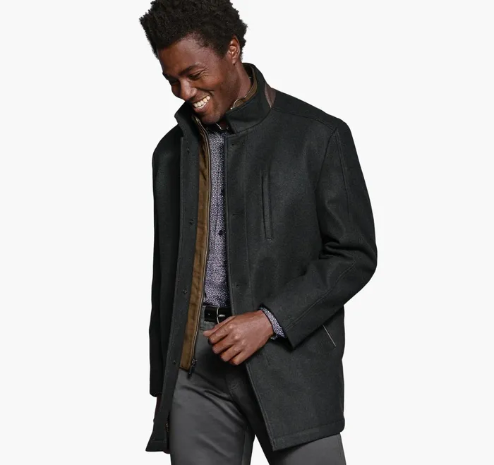 JohnstonandMurphy Coats Jackets and Vests Upton Car Coat Black 8211 Men