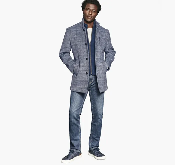 JohnstonandMurphy Coats Jackets and Vests Upton Car Coat Navy Plaid 8211 Men JohnstonandMurphy Coats Jackets and Vests Upton Car Coat Navy Plaid 8211 Men